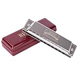 REGIUX Harmonica Key of C, 10 Holes Diatonic, Rich Tone, Durable Design with Protective Case, Blues Harmonica for Adluts, Advanced Players, Beginners and Students