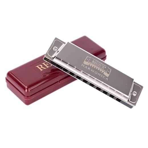 REGIUX Harmonica Key of C, 10 Holes Diatonic, Rich Tone, Durable Design with Protective Case, Blues Harmonica for Adluts, Advanced Players, Beginners and Students