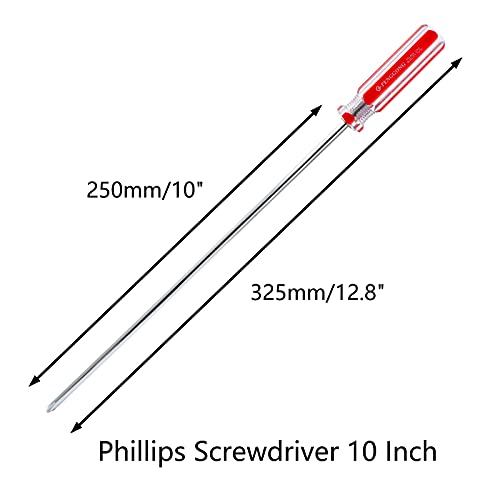 Image of Phillips 10 Inch Long Screwdriver #2 Magnetic Tip Cross Head Screwdriver