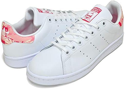 Amazon アディダス スタンスミス ガールズ Stan Smith J Ftwwht Ftwwht Powpink Fv7405 レディース スニーカー ホワイト ジュニア フローラル ピンク 23cm 並行輸入品 スニーカー