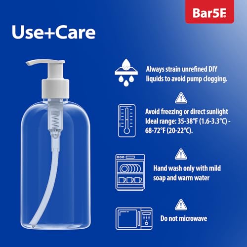 image for Bar5F Plastic Bottles with Pump Dispenser, 8 oz | Leak Proof, Empty, C