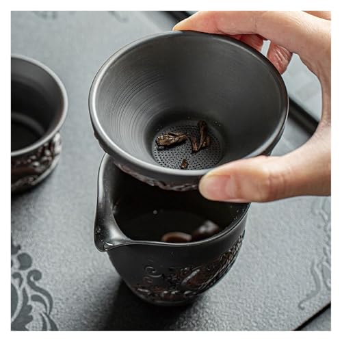Passoire à thé en céramique et poterie violette d'exception