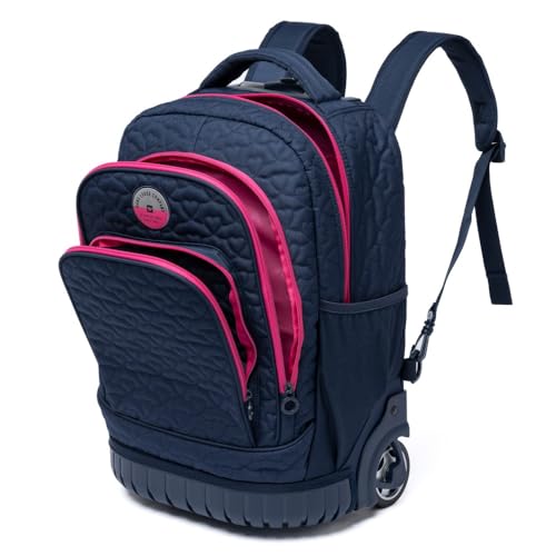 Mochila Escolas Rodinha Hang Loose Unissex (Azul com Rosa)