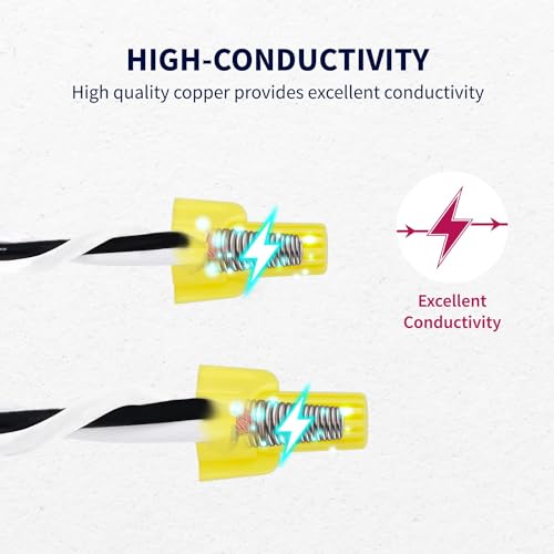 image for ZONE INDUSTRY CORP. 100 PCS Yellow Winged Wire Connectors, AWG 18-10, 
