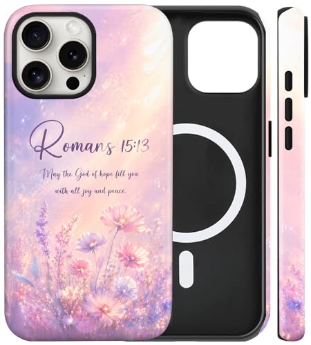 flewfun iPhone 13 Pro�p���C�P�[�X ���킢���N���X�`�����t�H���P�[�X�ARomans 15 13 Faith �t���[�����M�����N�V�[�ϏՌ��X����TPU�ƃn�[�hPC�ی�d�b�J�o�[ MagSafe�M�t�g�Ή� �@���I�M�t�g