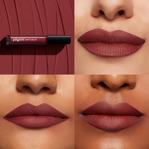 Image of Pilgrim Liquid Matte Lipstick - Sexy Scarlet | Lipstick for Women with Hyaluronic Acid & Spanish Squalane | Transferproof, Long Lasting & Non Drying with Hydrating Ingredients 3gms