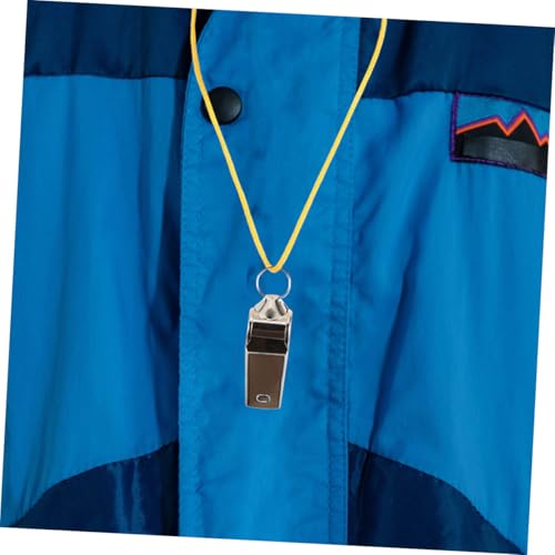 Silbatos deportivos metálicos con cordón, 24 piezas miniatura 6
