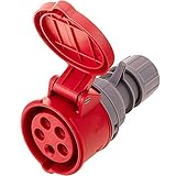 Base de enchufe aéreo de tipo CETAC hembra (3P+T+N), 32A, 400V.
