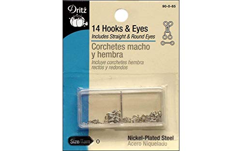 Dritz Hooks & Eyes Nickel Size 0
