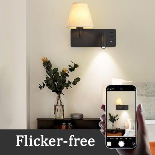 Apliques de pared para sala de estar con foco giratorio blanco 4