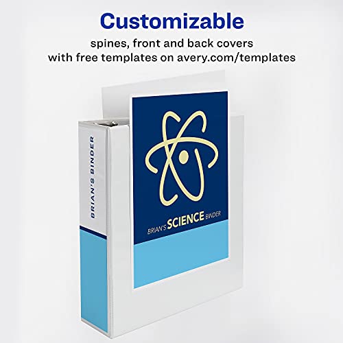 Avery® Economy View Binder With Round Rings, 8 1/2" X 11", 3" Rings, White #TOP2