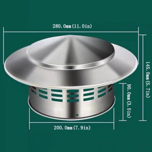 Sombrerete chimenea caperuza salida humos resistente de 200.0mm 5
