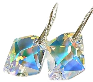 Pendentif et boucles d'oreilles Aurora Crystal argent 925 cadeau