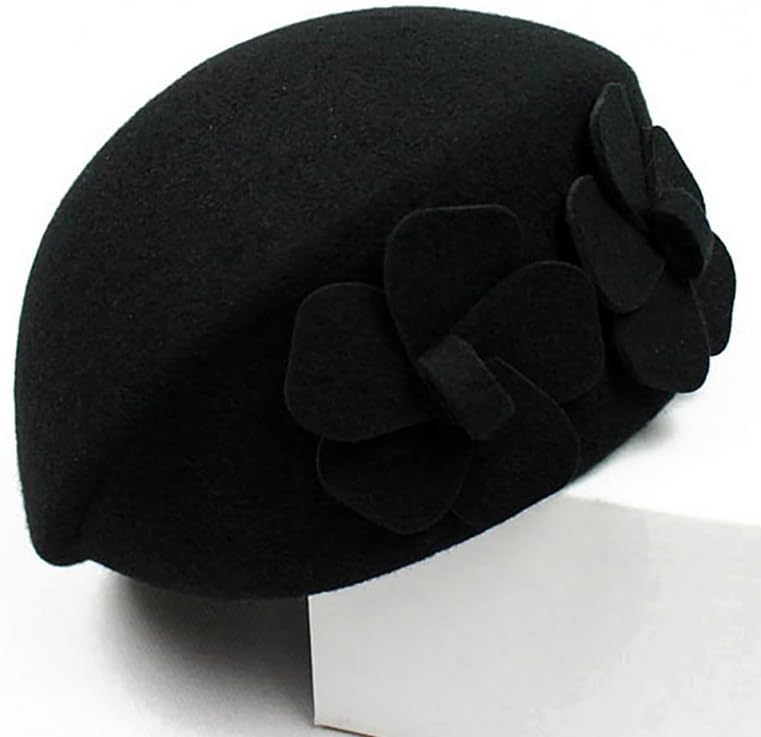 1pc Hat Warm Beret Lady French Beret Women Floral Lady - Image 9