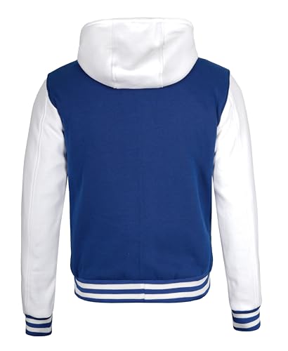 Image of Decrum Hooded Varsity Jacket Men - Fashion Trendy Casual High School Baseball Letterman Mens Hoodie Bomber Jackets