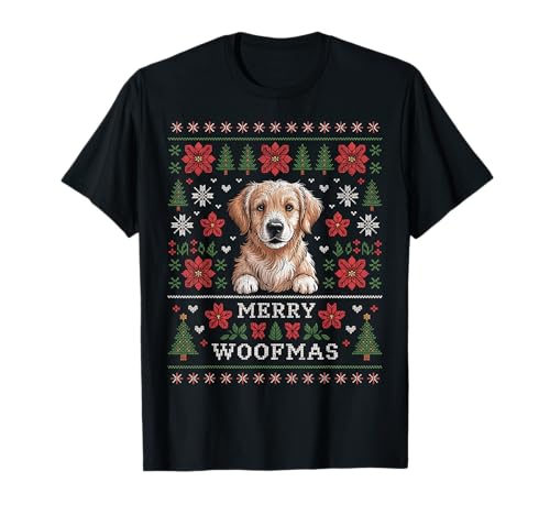 Merry Woofmas Pull de Noël Moche Chien drôle T-Shirt