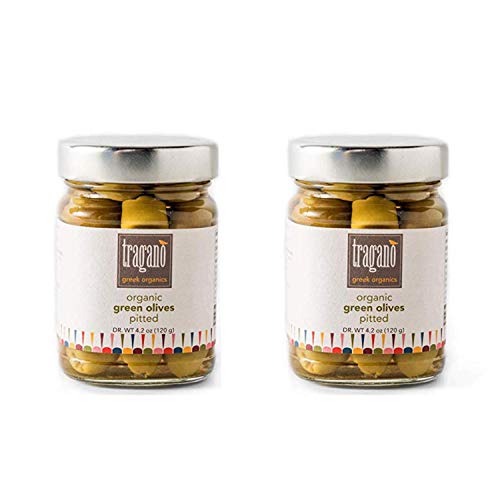 Tragano Greek Organics Pitted Greek Green Olives (8 Ounce, 2 Pack) #TOP20