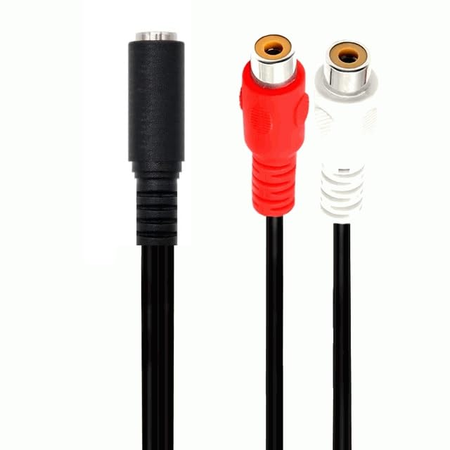 Cable Audio Estereo Jack a 2 RCA, Cable Jack 3,5mm a 2 RCA, Cable Cinch Conector Minijack Audio Estéreo, Apto para HiFi Sonido PC Amplificador Altavoz Móvil Tablet iPod TV DVD, 0.25 Metros