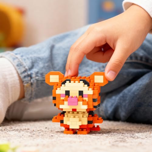 Image of JOY JUNCTION Tiger Theme Orange Mini Blocks DIY Building Blocks Toy for Kids, Smart Activity for Kids, Birthday Gift Ideas for 6+ | Fun Activity Toy 195 Pcs Interlocking Blocks Set