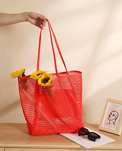 Image of Iioscre Mesh Beach Tote Bags for Womens,Large Causal Beach Hobo Bags for Beach Swimming Pools Beach Essentials