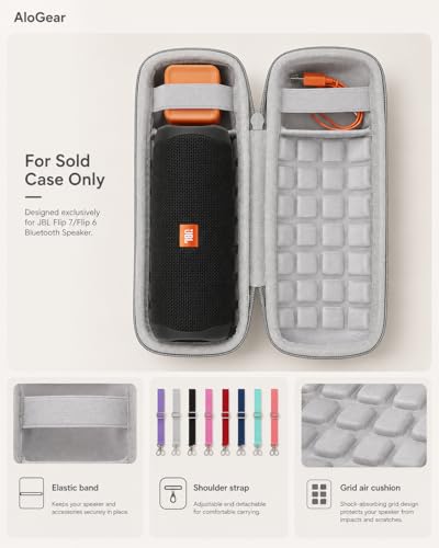 Image of Travel Carry Case for New JBL Flip 7, 6, 5, 4, 3 Portable Speaker, Shockproof, Dustproof, Protective Cover Storage Bag (Grey Inside)