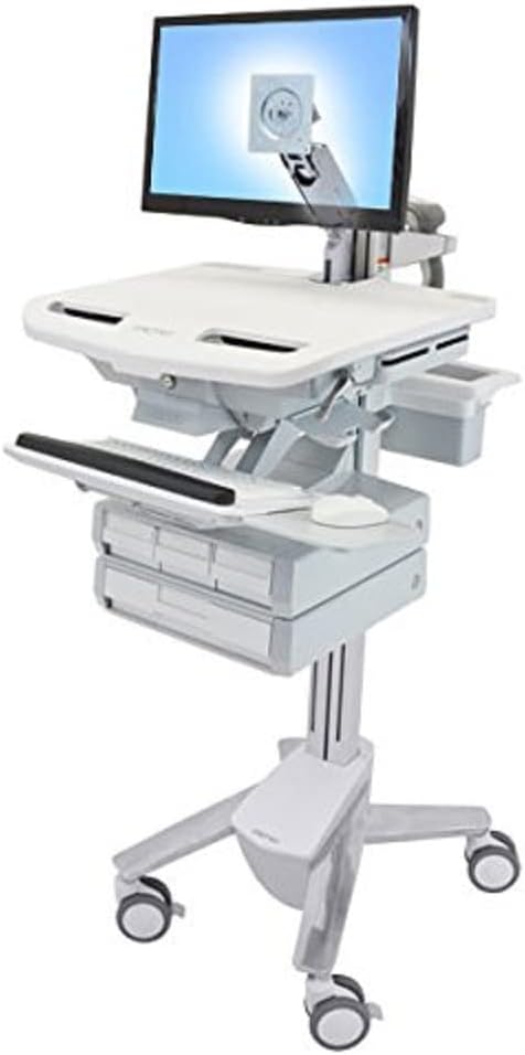 Ergotron SV43-1240-0 STYLEVIEW CART with LCD ARM, 4 Drawers