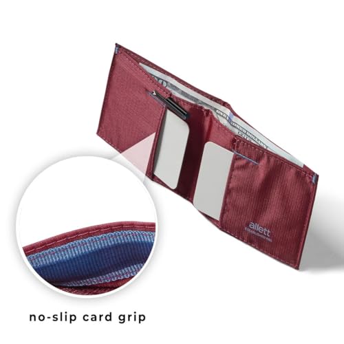 Image of Sport Wallet, RFID Blocking Slim (Nylon, Mulberry) | Slim Minimalist Front Pocket Nylon Sport Wallet, RFID Blocking, Water-Resistant, Holds 4-24+ Cards & Cash, Men & Women