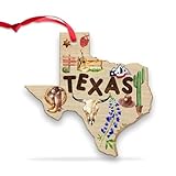Texas Ornament, Texas Christmas Ornament, Keepsakes for Family Friends on Christmas Birthday, Housewarming Gifts for Neighbors Colleagues Boss, Wood Gift Decorations (02)