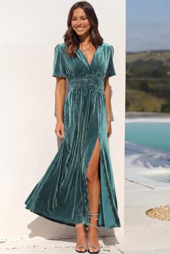 Image of Maxigerui Women's Velvet Maxi Dress Formal Dresses for Wedding Guest Dress