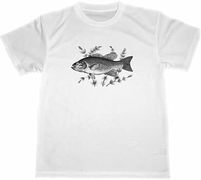 釣りTシャツ ブラックバス　グレー　XLサイズ ⑩ Amazon | ブラックバス 絵画 ドライ Tシャツ ルアー釣り グッズ