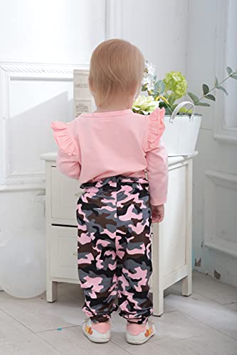 XUANHAO Baby Girl Clothes Infant Toddler Girl Clothes Fall Winter Outfits Long Sleeve Ruffle Tops Girls Pants Sets 3-24M3