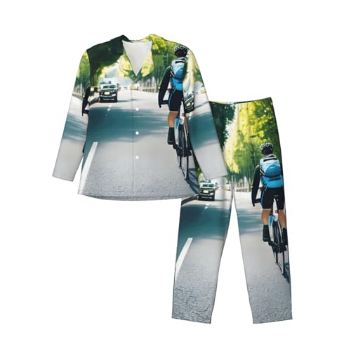 Pyjama homme imprimé vélo ensemble de nuit confortable