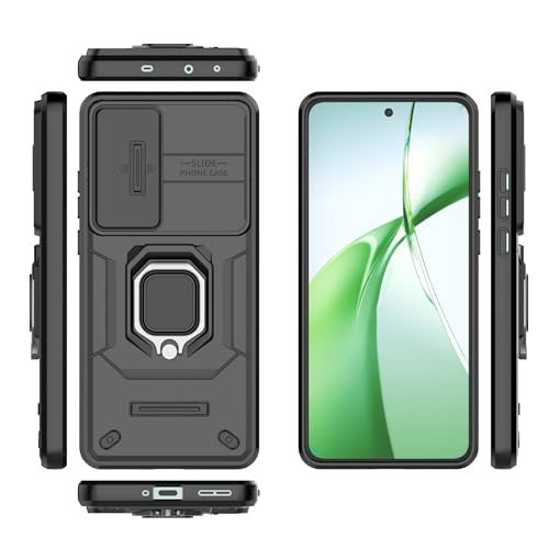 Image of TPU+PC Camshield Pro Case With Slide Camera Protection And Ring Stand Bumper Back Case Cover For OnePlus Nord CE4 (Black)