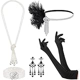 Adiciones agradables: estos accesorios de aleta de los años 20 son agradables adiciones a varias fiestas, un conjunto de piezas elegantes y vintage para un aspecto retro impresionante, adecuado para fiestas de aletas, fiestas temáticas de los años 20, conjuntos de vestidos de baile glamorosos, fiestas de disfraces de Halloween, fiestas temáticas del Titanic y más