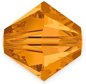 50pcs Authentic Preciosa 6mm Faceted Bicone Crystal Beads Topaz Yellow Compatible with Swarovski Crystals 5301/5328 Pre-B608