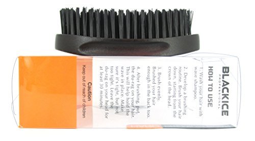 Black Ice Magic Wave 5.25'' Curved Palm Brush Hard Premium Boar by Black Ice