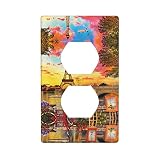 Placca decorativa da parete con stampa Torre Eiffel Parigi, elegante Duplex Outlet, design con stampa a cornice, realizzata in resistente materiale PC