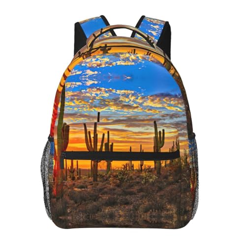 Sac à dos en toile imprimée cactus OdDdot noir pour ordinateur portable