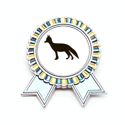 Broche renard noir mignon en métal taille M bijou fantaisie pour femme et homme