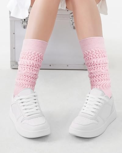 Image of HONGTEYA Slouchy Socks Women Knee High Soft Cozy for Boot | Scrunch Leg Warmers, Breathable & Comfortable, Great for Sneakers, Cozy Winter Wear,Gift for Women