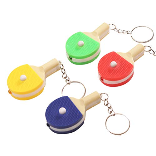 Preisvergleich Produktbild LIOOBO 10 stücke Tischtennisschläger Schlüsselbund mit Lichter Schlüssel Ring Halter Dekoration Anhänger Schlüsselanhänger Kreative Geschenk (Zufällige Farbe)
