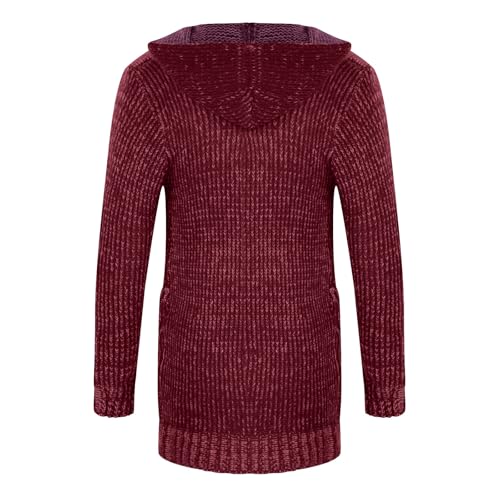 Long Cardigan Sweaters for Men with Hood Cable Knit Sweater Open Front Cardigan Drape Cape Overcoat with Pockets4