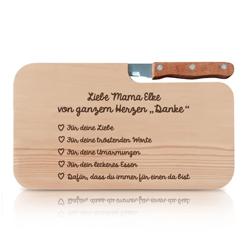 LOOXIS Personalisiertes Frühstücksbrettchen inkl. Messer, mit Namen, Text...