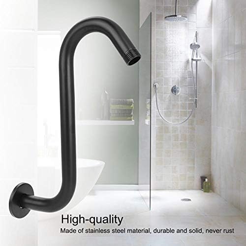 S Shaped Shower Riser Pipe, Shower Extender Arm with Flange, Standard 1/2" Connection- Bathroom Accessory, 12 inch