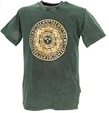 guru shop tibet & buddhist art t-shirt buddha mandala stonewash t-shirt uomo cotone, verde, xxl