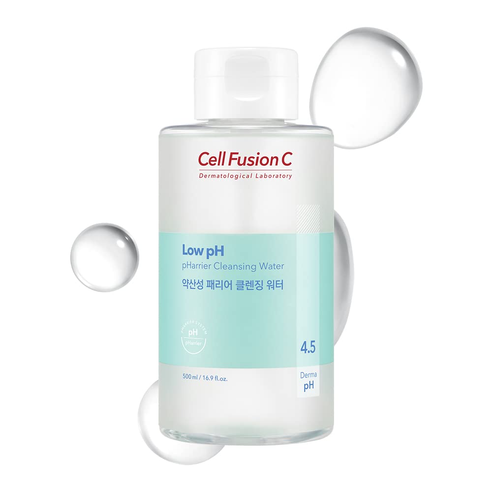 Cell Fusion C Low pH pHarrier Cleansing Water, pH Balancing Cleansing Water for Sensitive Skin, Gentle Exfoliation with PHA, No Eye Irritation, 16.9 fl.oz
