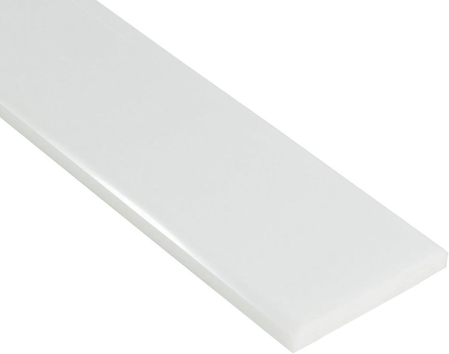 Pure White Engineered Marble Threshold for Shower Curb, Bathroom Vanity Backsplash, Window Sill (White, 5" x 60")