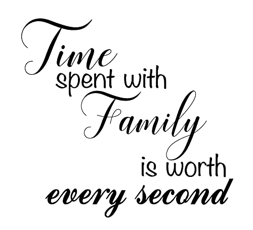 Summerjokes Time Spent With Family Is Worth Every Second Funny Wall Sticker Decal Vinyl Sticker, Family Living Room Kitchen Dining Bedroom Kid Room Photo Wall Art Wall Decoration #TOP3