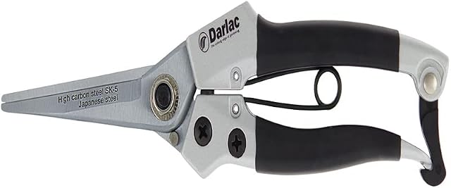 Darlac Compact Snips  Award Winning Garden Snips  Ideal for Delicate & Light Pruning & Topiary Work  Lightweight  Precision Tensioned  SK5 High Carbon Steel  Easy to Use Single Handed