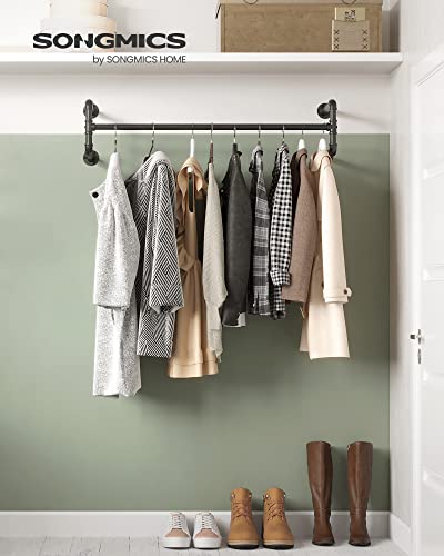 SONGMICS Kleiderständer für die Wand, Kleiderstange im Industrie-Design, 2er Set, Wandmontage, bis 60 kg belastbar, 30 x 112 x 29,3 cm, einfache Montage, schwarz HSR64BK-02